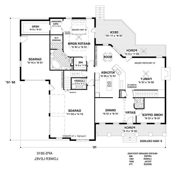 Lower Level Floorplan image of The Habersham House Plan